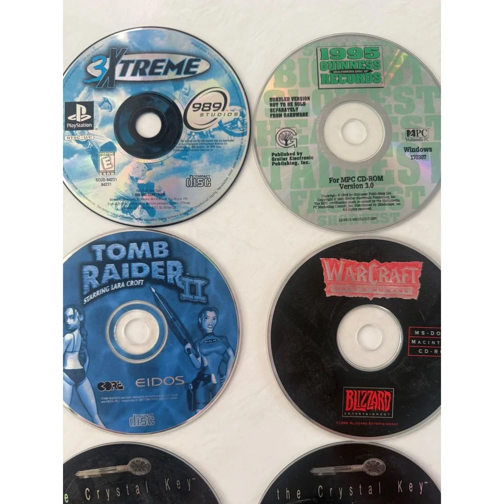 Vintage PC PlayStation Video Game CD ROM Disc Lot Tomb Raider‎ Sega Untested
